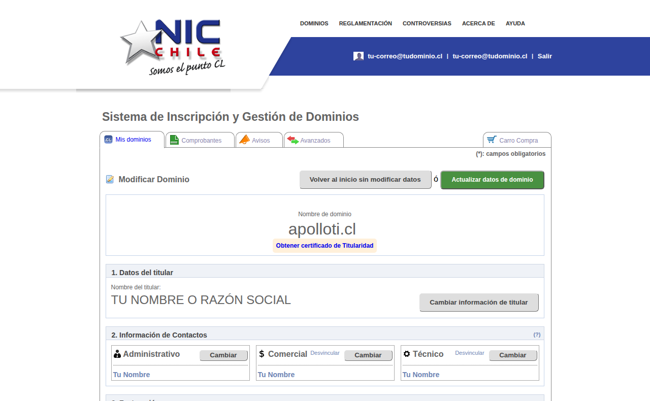 Cómo agregar un contacto técnico a tu dominio .cl sin perder la propiedad