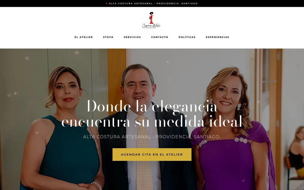 Página de inicio de Casona Malú, sitio hecho por RayoWeb