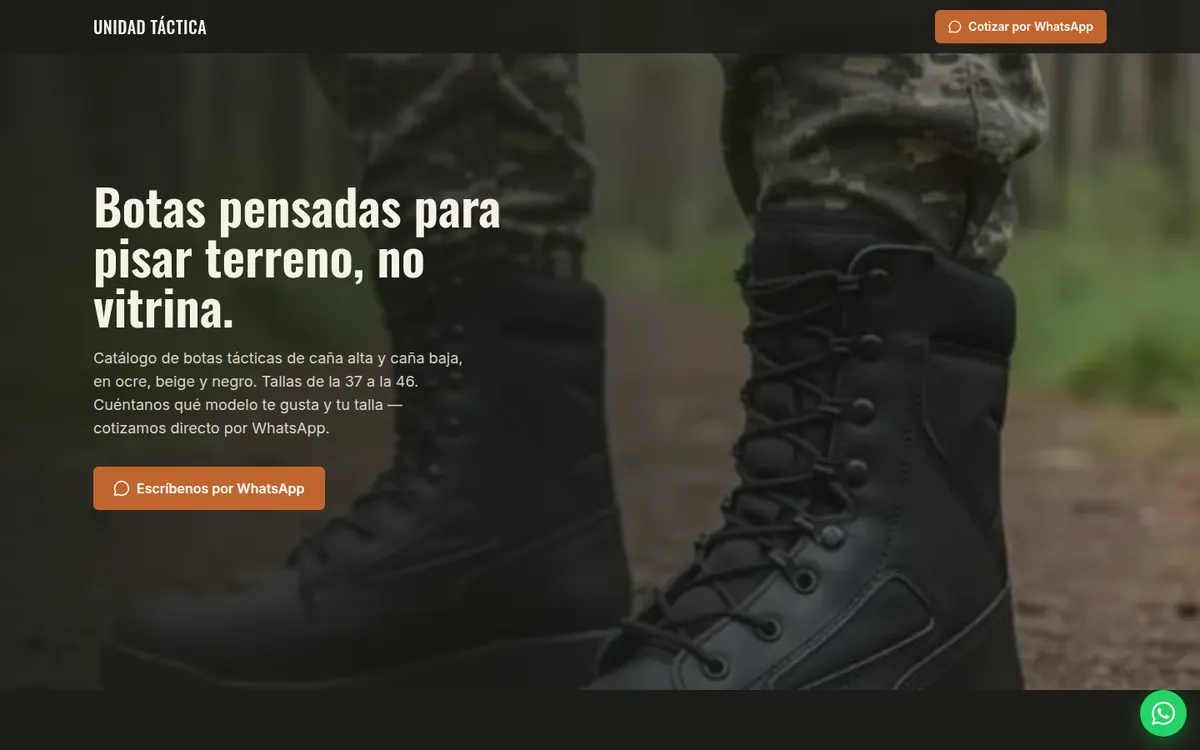 Página de inicio de Unidad Táctica, sitio hecho por RayoWeb